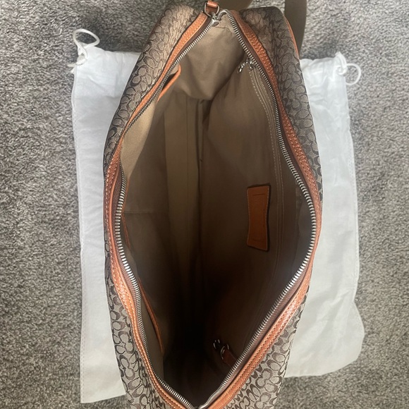 Authentic Coach Briefcase in signature cavas. Tan color; gently-used. - Picture 4 of 5